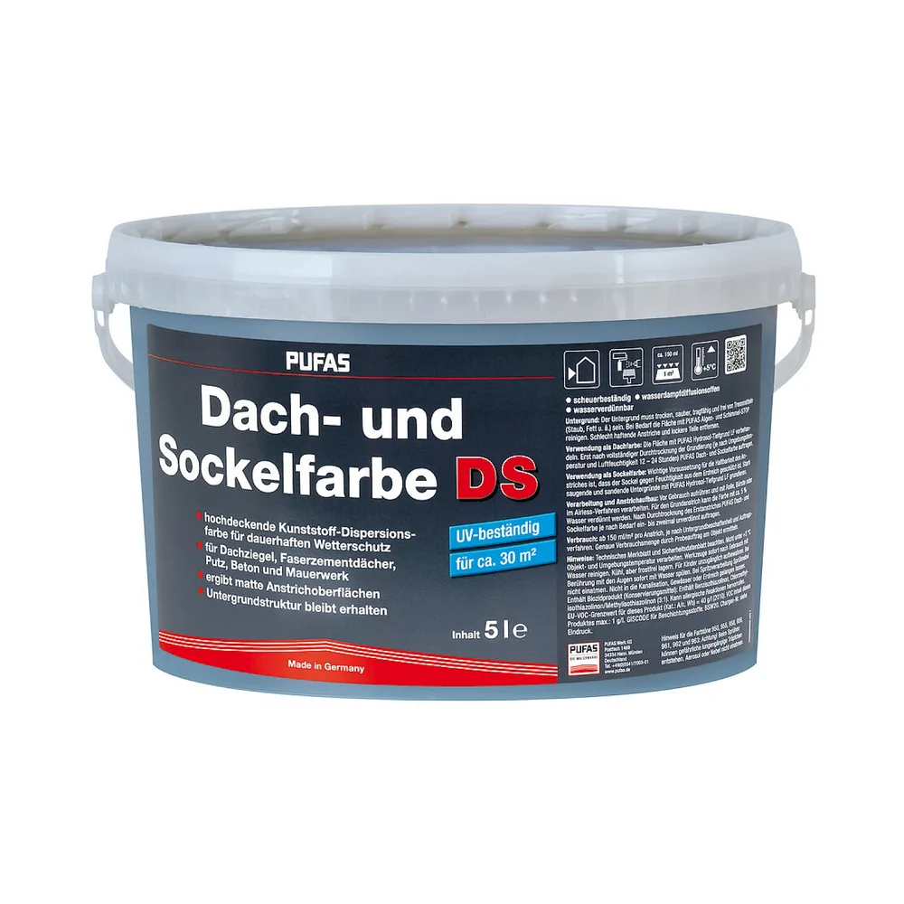 Pufas pittura per tetti, rivestimento acrilico ardesia 5 l, secchio con etichetta, ritagliato