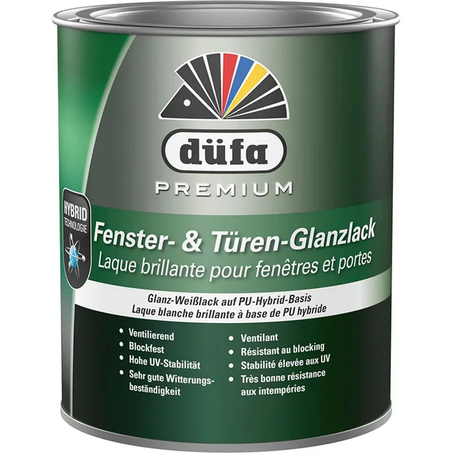 Düfa Premium Fenster-/Türenlack wasserbasiert glänzend weiß 750 ml