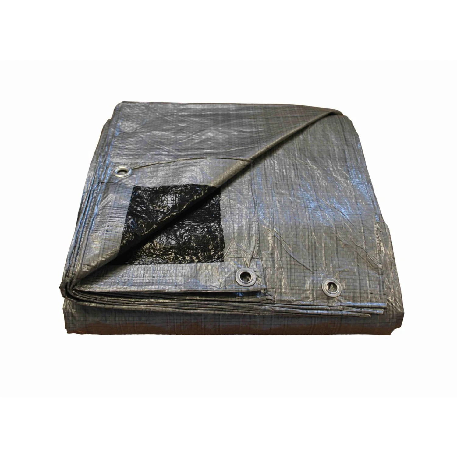 Telo di copertura 70 g/m² impermeabile con occhielli argento/nero