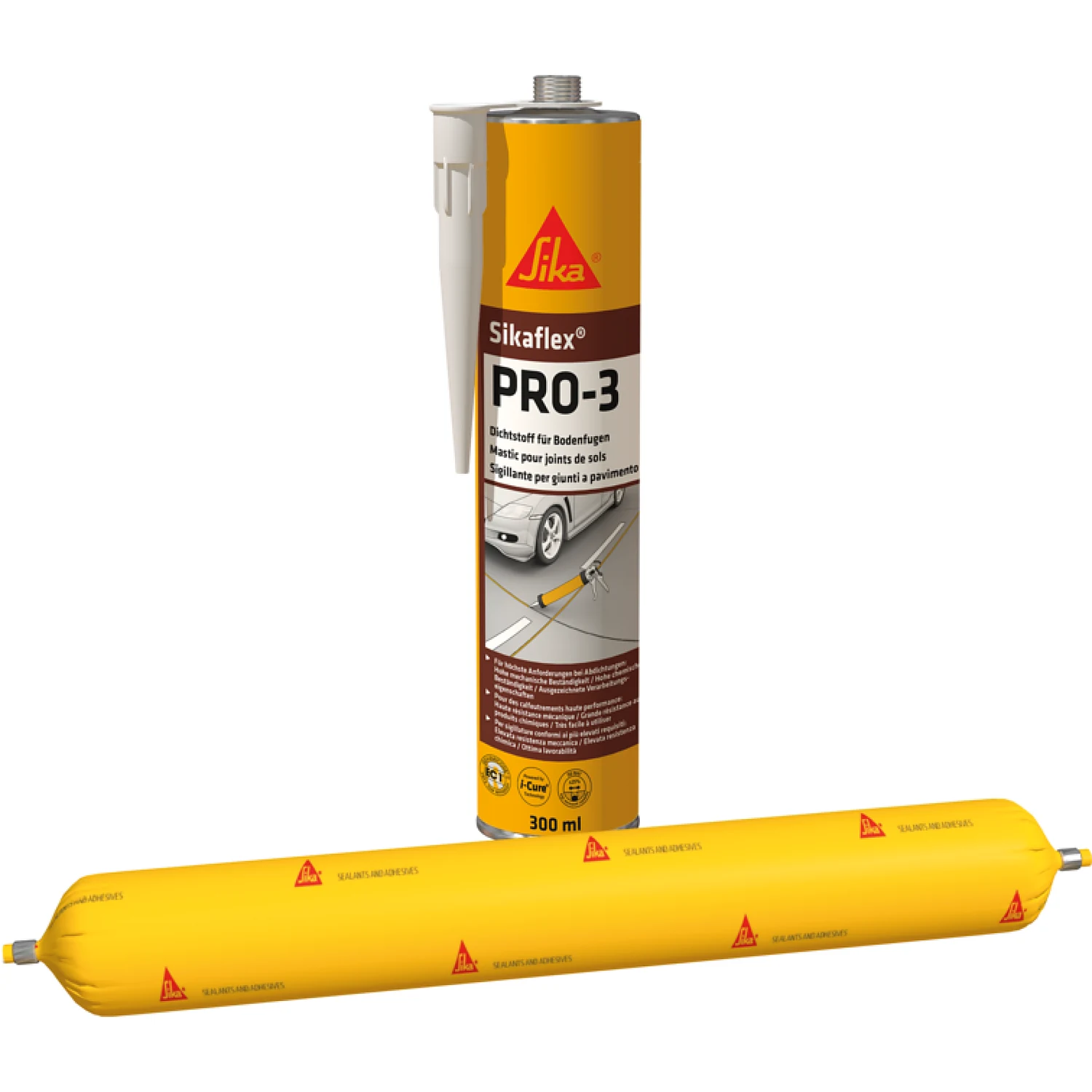 Sikaflex PRO-3 Purform PU-Dichtstoff als 300-ml-Kartusche und 600-ml-Schlauchbeutel, Freisteller