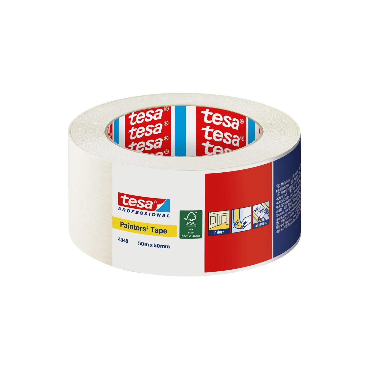 Tesa Tesakrepp 4348 Malerkrepp Spezialpapier hellbeige 50 mm x 50 m