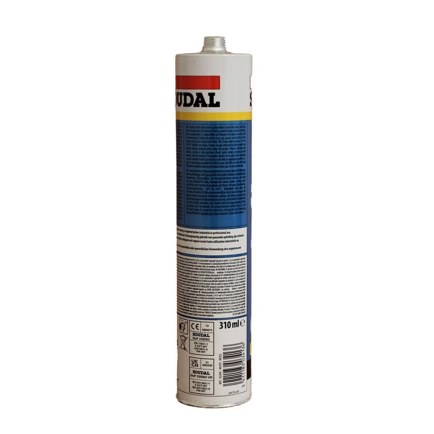 Soudal Soudaflex 40FC cartucho, vista lateral 310 ml