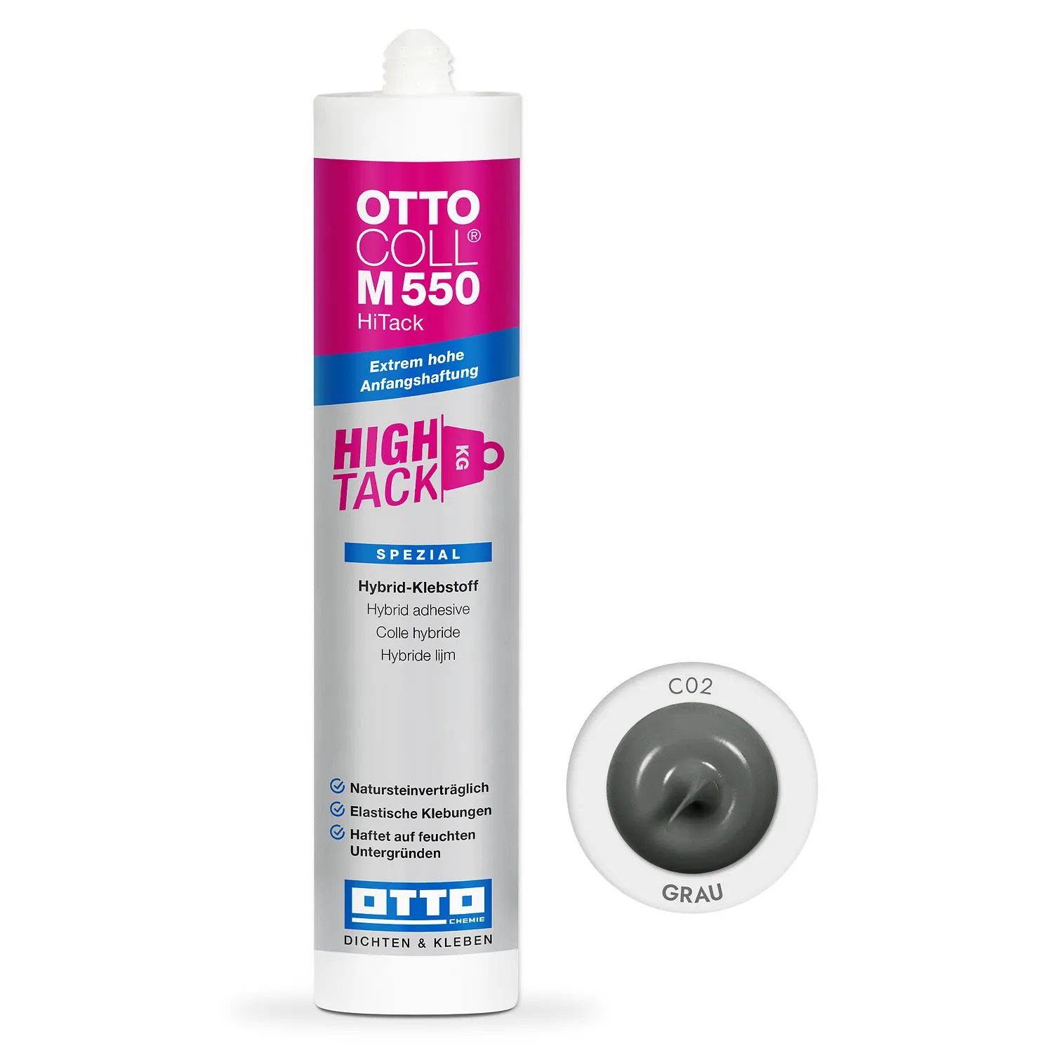 Ottocoll M550 HiTack Klebstoff grau 310ml