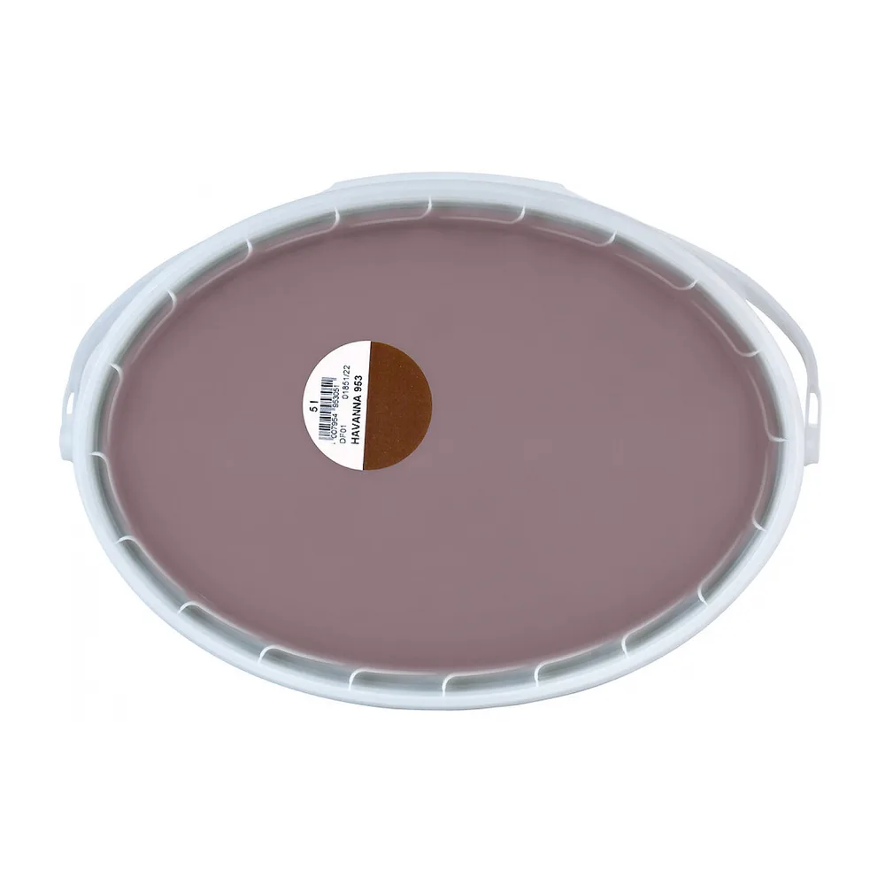 Pufas Dachfarbe Acryl-Dachbeschichtung havanna 5 l, geöffneter Eimer mit Farbton havanna