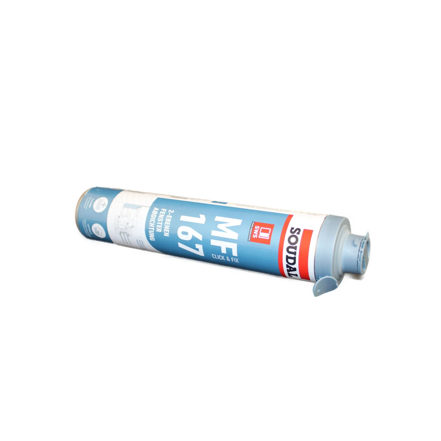 Soudal MF 167 Click / Fix Pistolenschaum B1 grau, 750 ml – Dose liegend