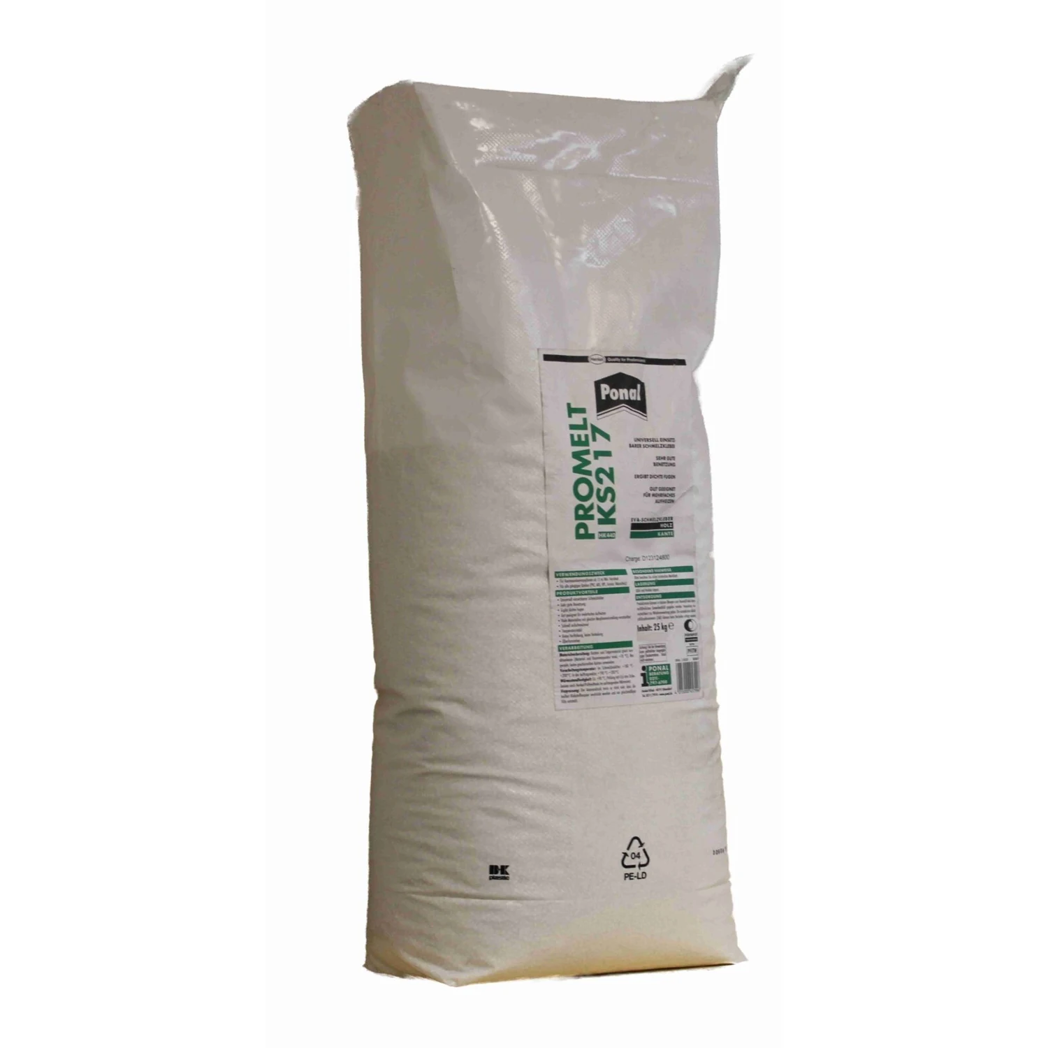 Ponal Promelt KS217 Schmelzklebstoff weiß, Sack 25 kg – Sack stehend, schräg