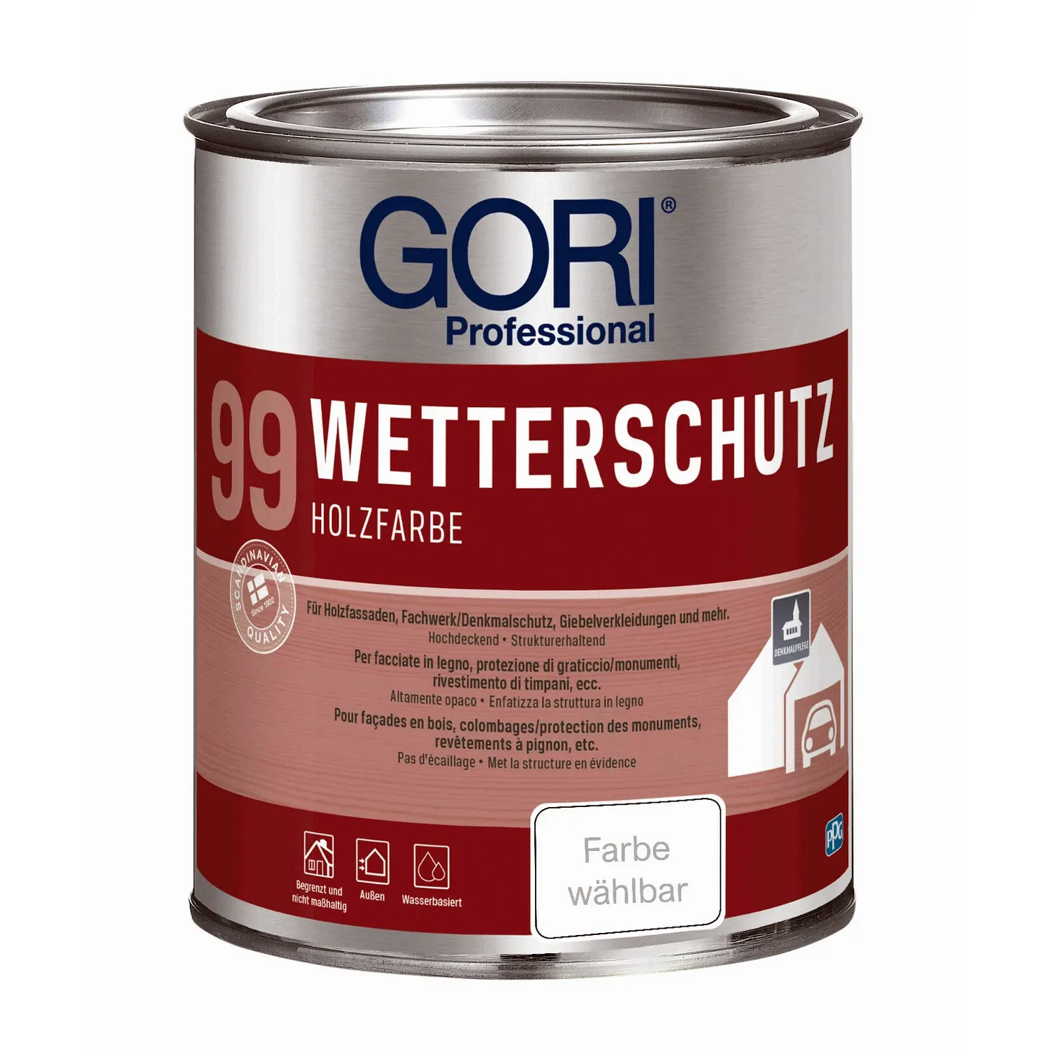 GORI 99 0,75L Wetterschutzfarbe Holzfarbe Deckfarbe Fassadenfarbe