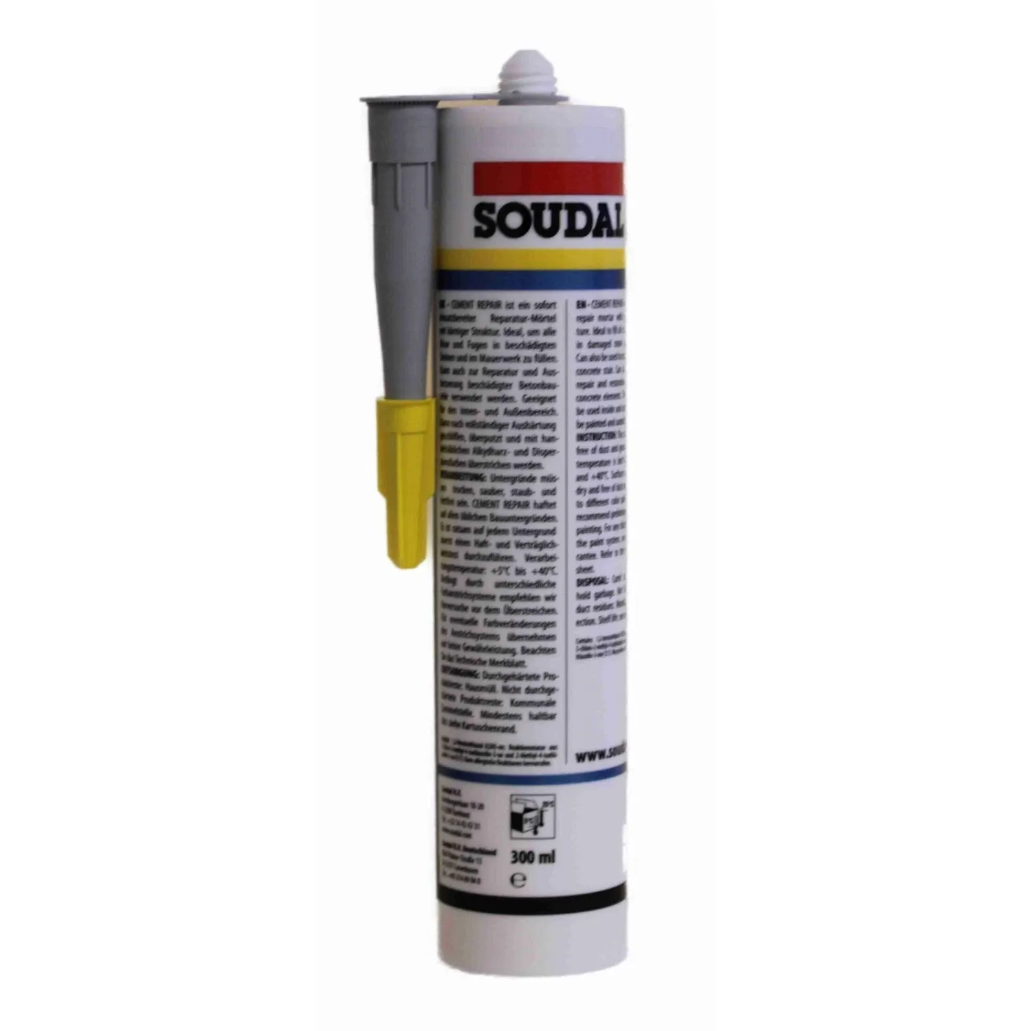 Soudal Cement Repair Express Reparaturmörtel 300 ml – Verpackung Rückseite