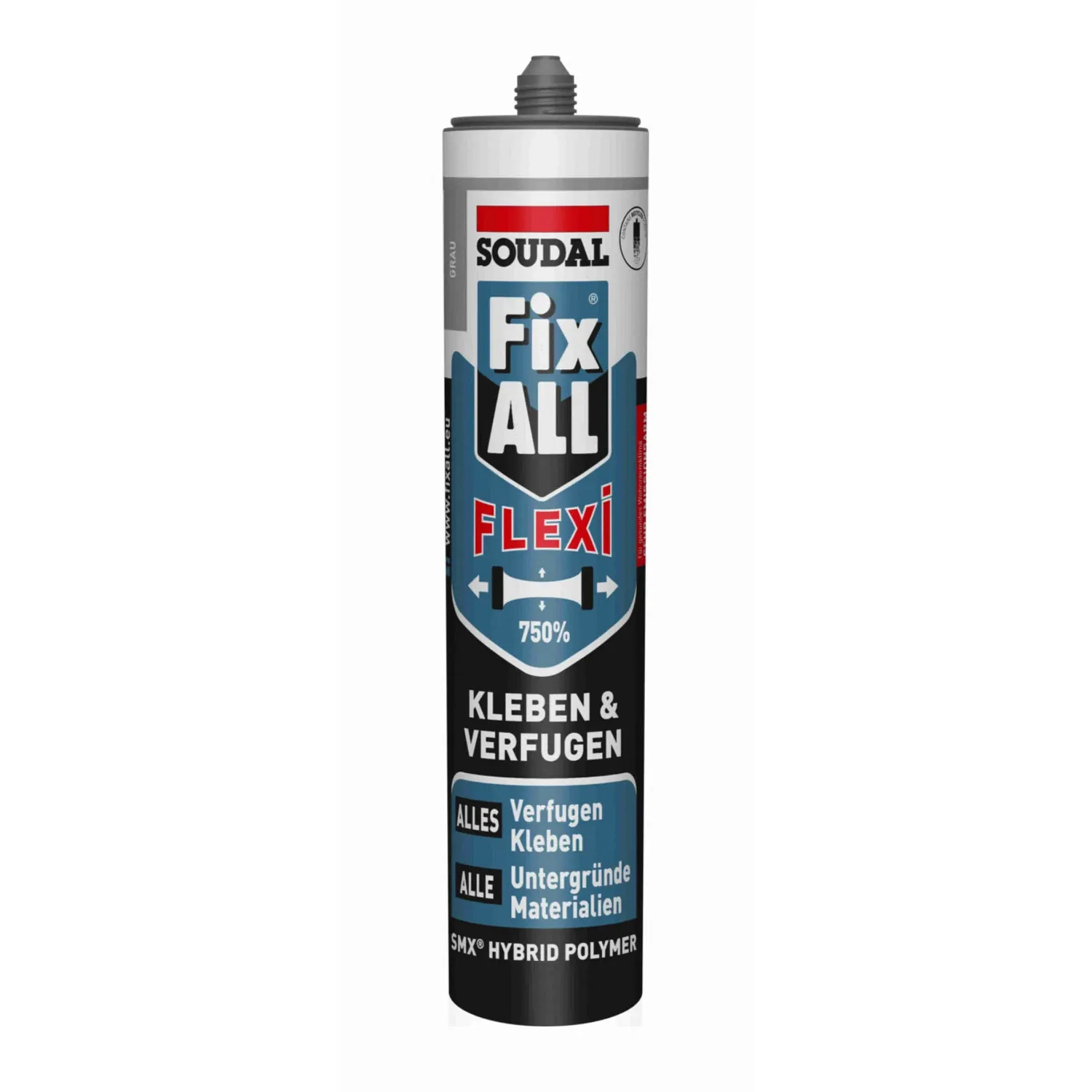 Soudal Fix All Flexi adesivo e sigillante permanentemente elastico 470 g, cartuccia fronte