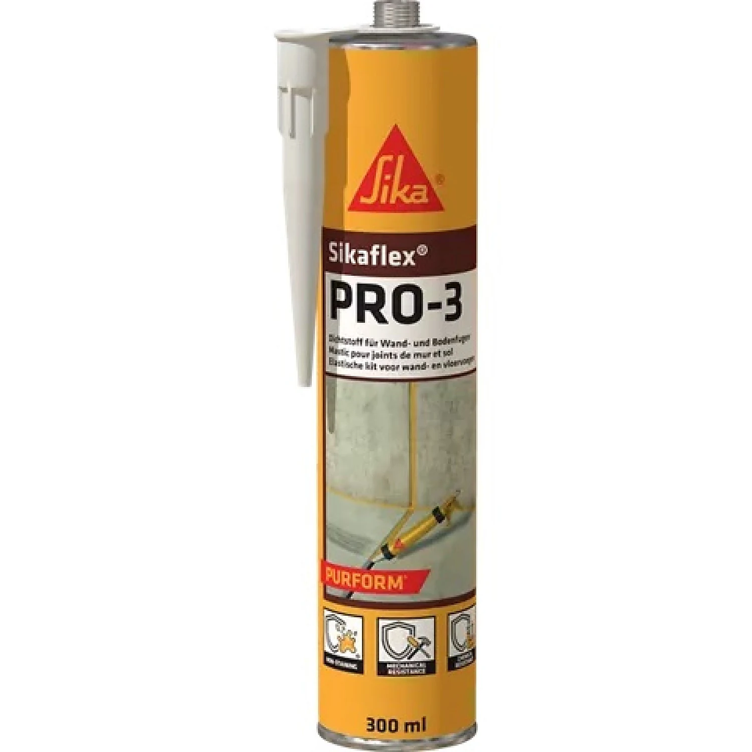 Sikaflex PRO-3 Purform PU-Dichtstoff 300-ml-Kartusche mit Düse, Freisteller