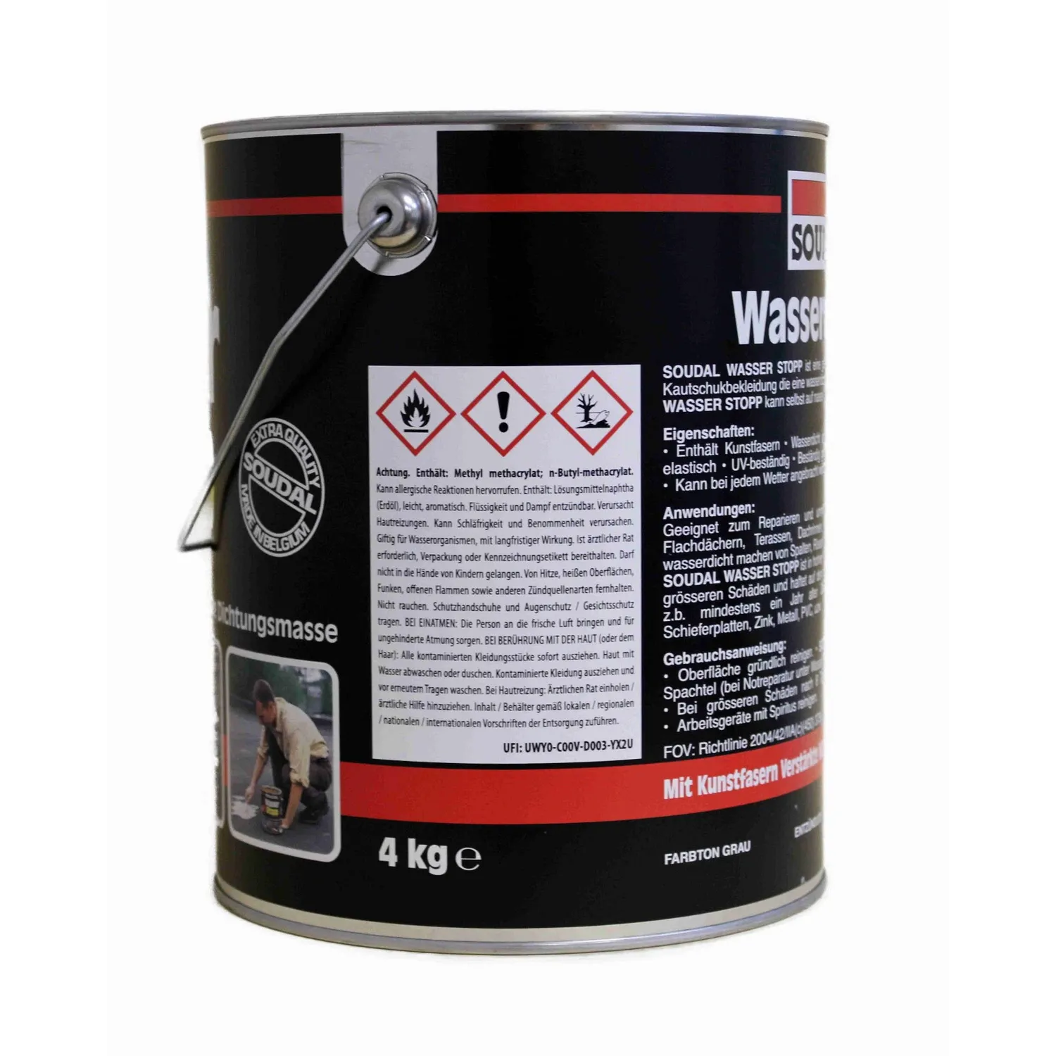 SOUDAL Wasserstopp Dachdichtmasse 4 kg Rückseite