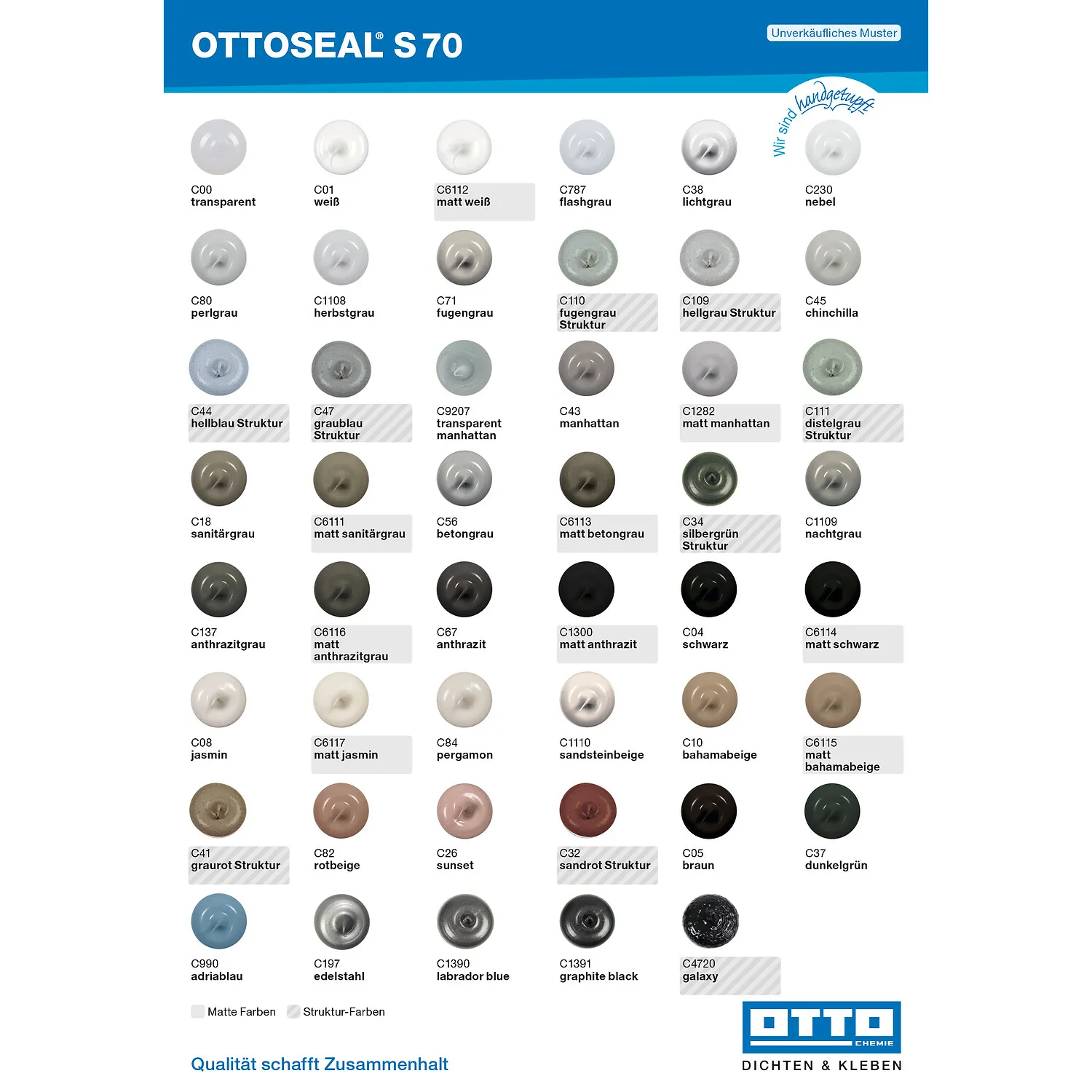Ottoseal S70 Naturstein Silikon matt betongrau 310ml