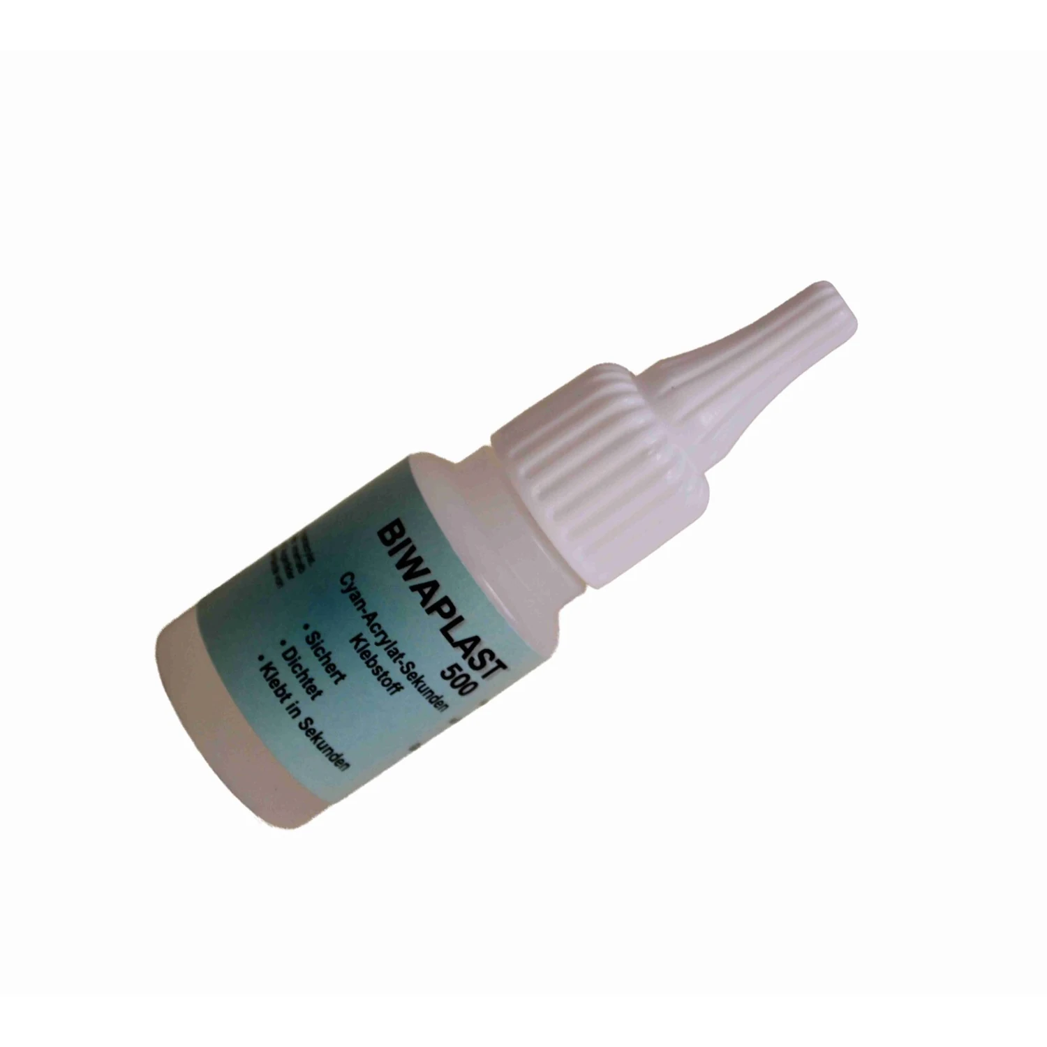 BIWA Sekundenkleber Cyanacrylat farblos, Flasche 20 g – Flasche liegend