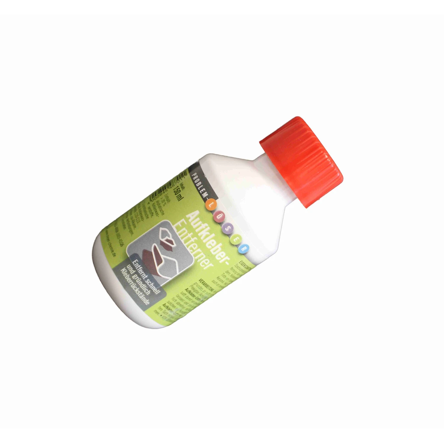 Meyer Chemie Aufkleberentferner pastös, Flasche 150 ml – Flasche liegend