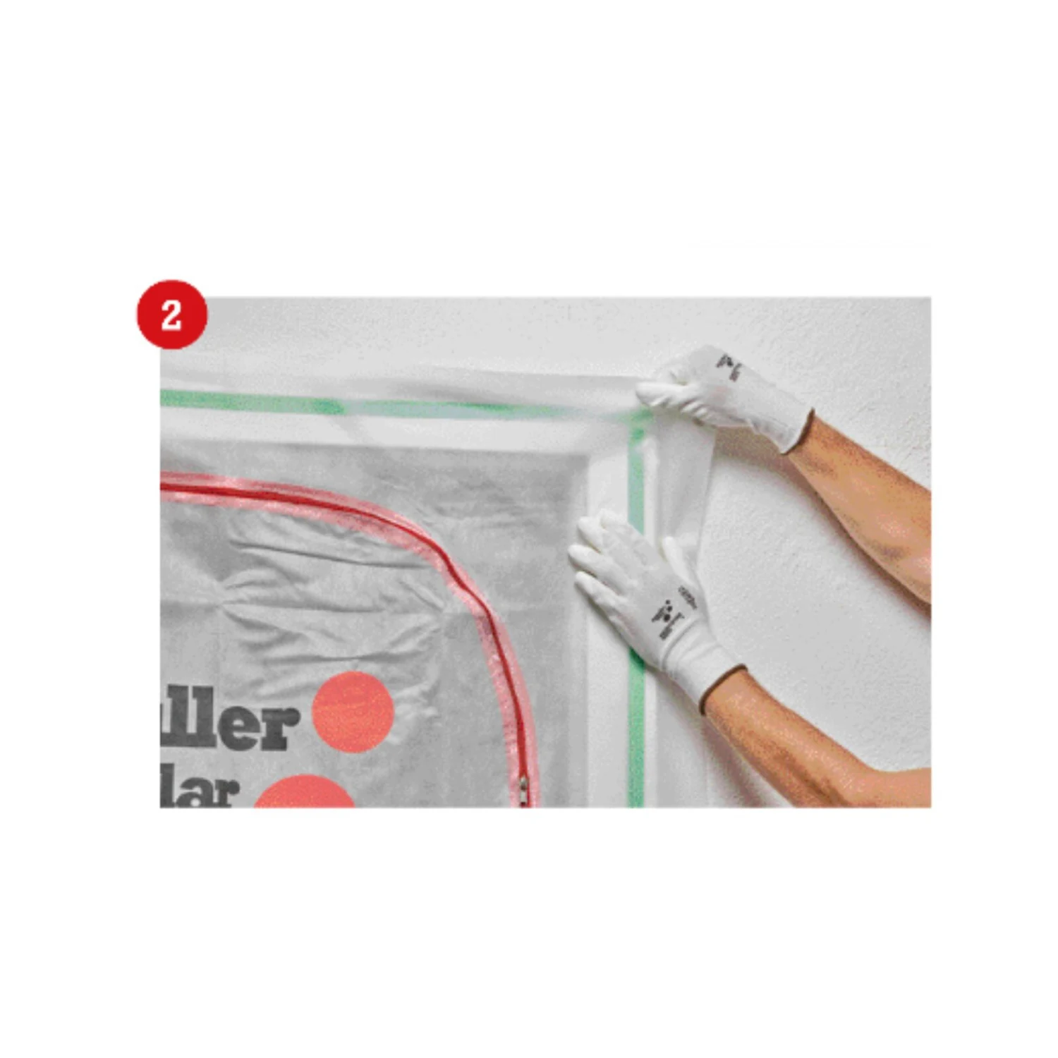 Schuller Twin Tape UV Duo-Tape, Anwendung Schritt 2: Abdeckfolie am Klebeband befestigen