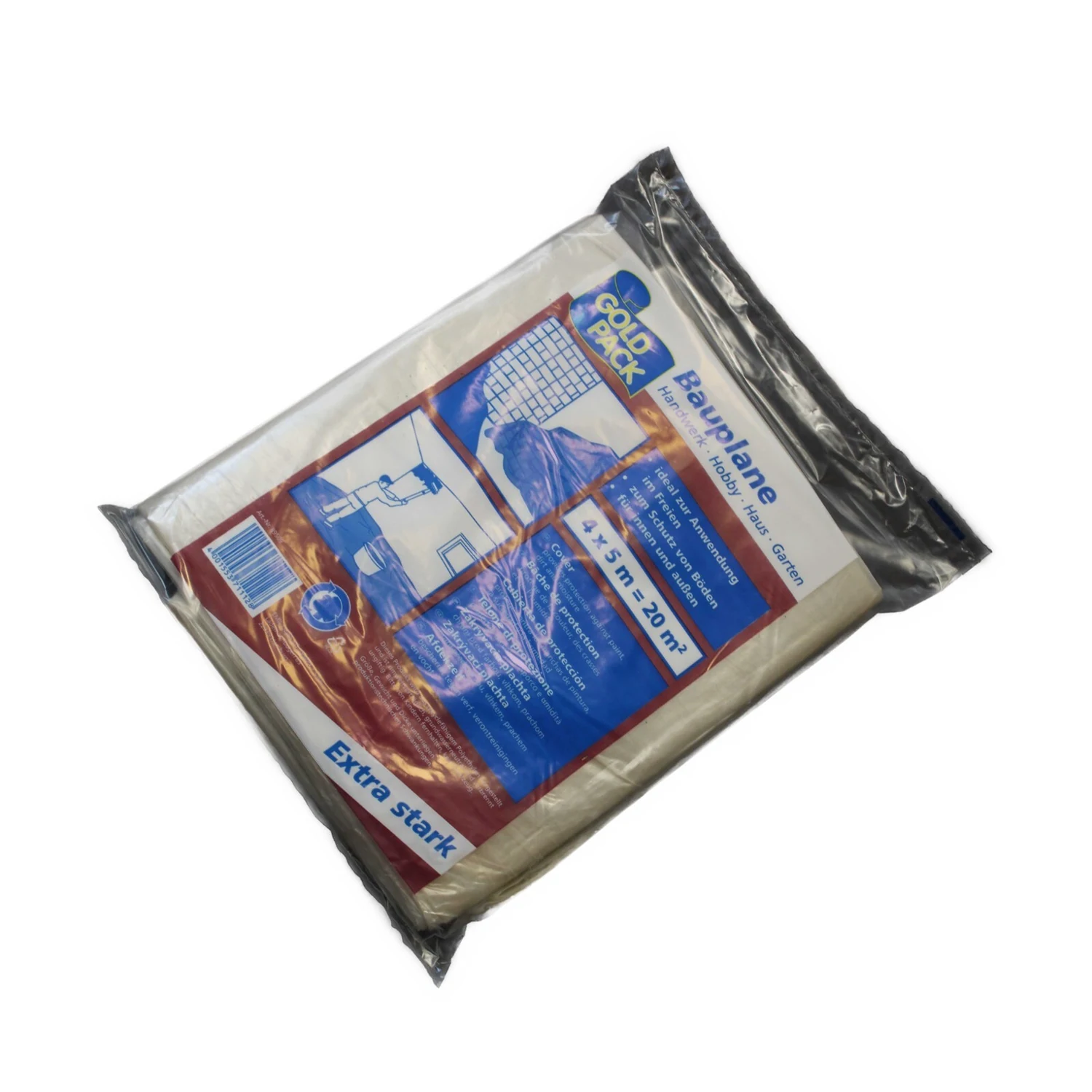 Gold Pack Abdeckplane Typ 50 extra stark 4 x 5 m, Verpackung schräg