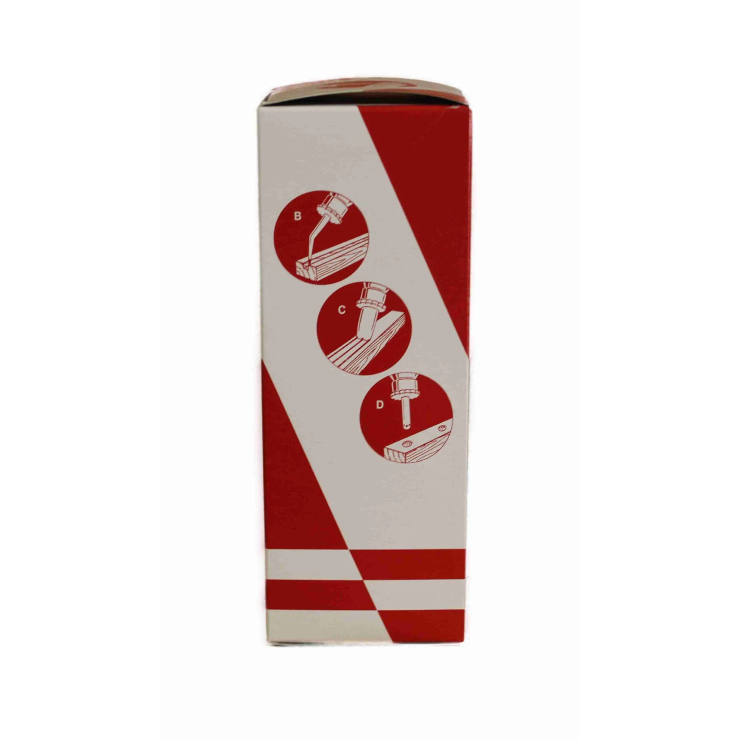 Leimflasche leer auslaufsicher, 500 ml transparent – Faltschachtel Seite mit Anwendungsbildern